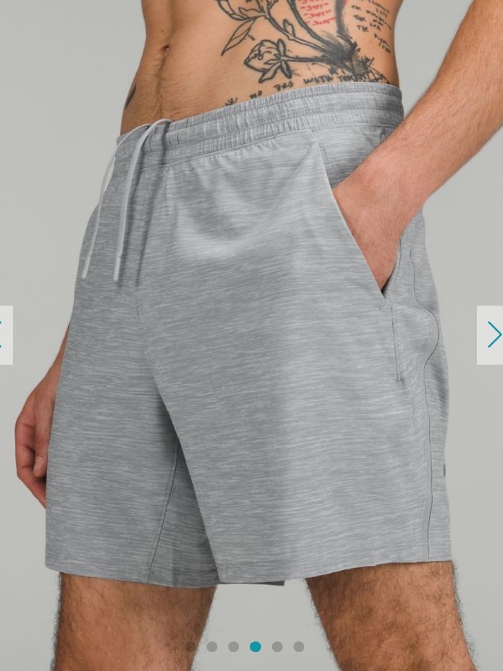 LULULEMON Pace Breaker Lined 7” shorts in Heather Allover Sea Salt Light Cast XL